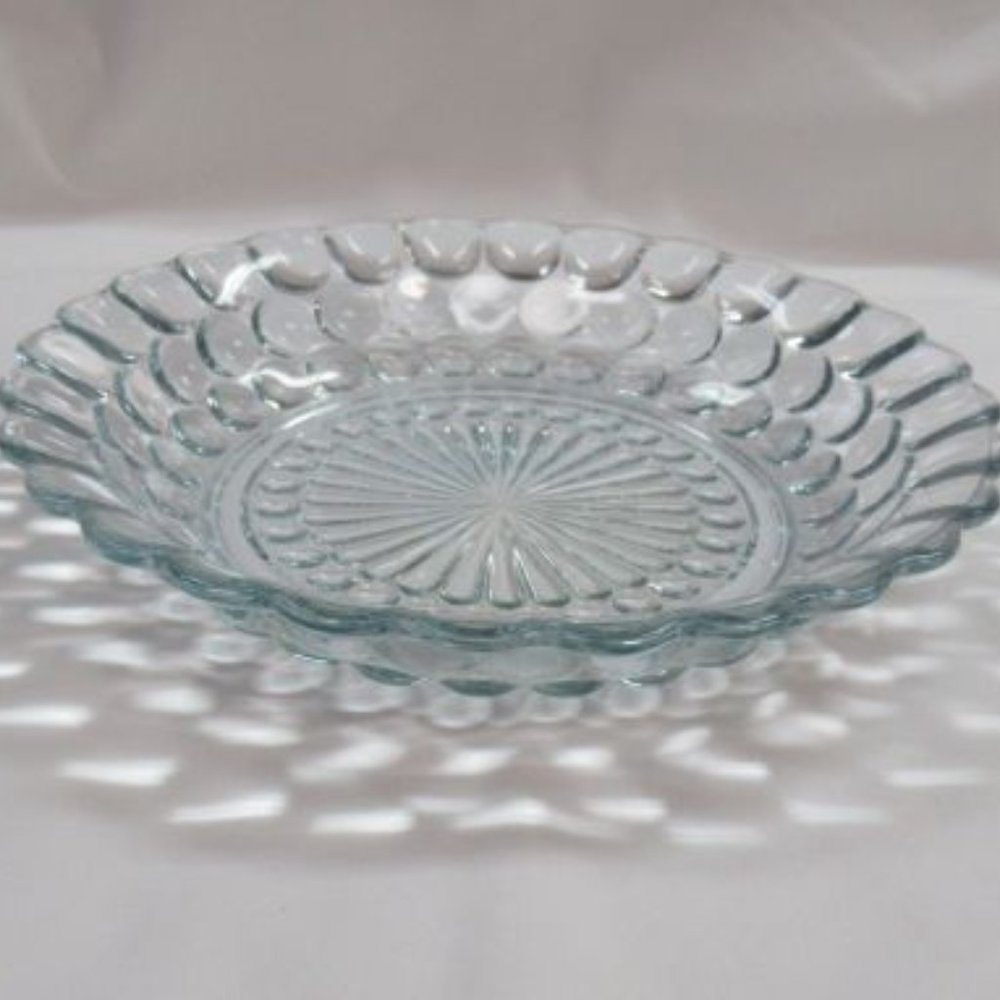 Anchor Hocking Fire King Blue Bubble 7 1/2 Inch Diameter Flat Soup Bowl